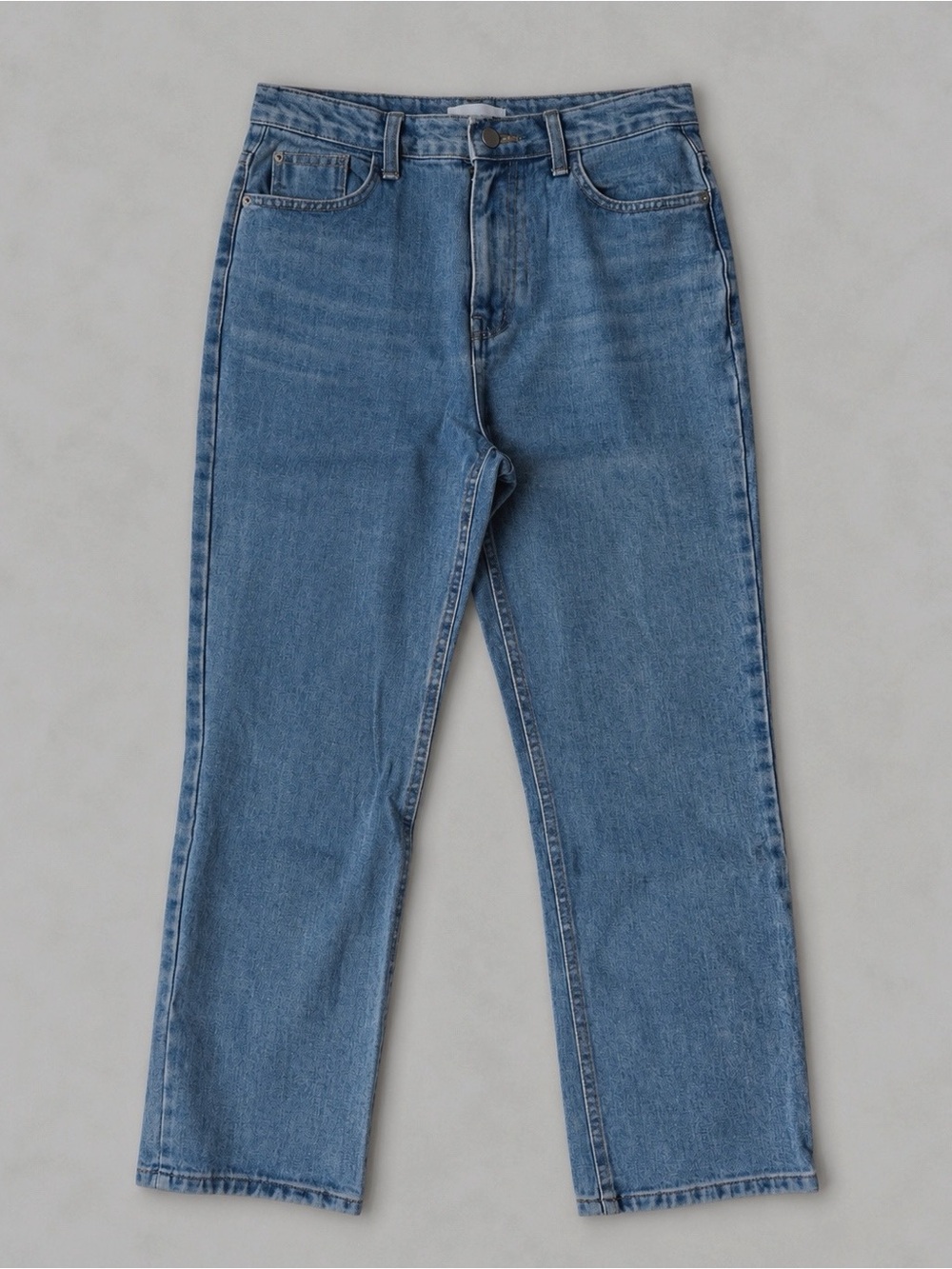 Oak + Fort Woman Blue Denim High Waist Straight Leg Jeans MEDIUM Classic Preppy